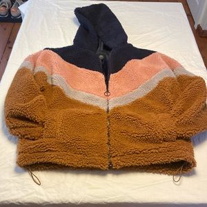 Wild fable fuzzy bomber with drawstring waist